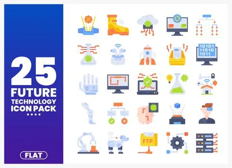 Future technology icons set for tech innovation and digital concepts Stock Illustration
