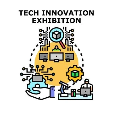 Future technology innovation exhibition concepts vector illustration Stock-Illustration