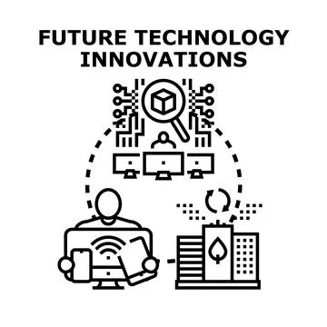 Future technology innovations and digital transformation concept Stock Illustration