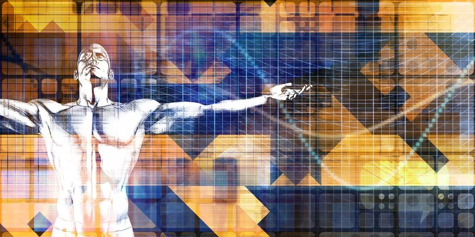 Future Technology Landscape Embracing Artificial Intelligence Revolution Stock Illustration