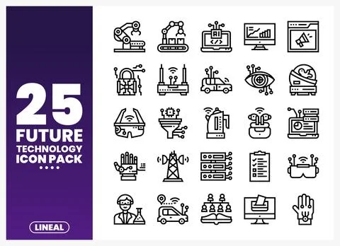Future Technology Line Icons Stock-Illustration
