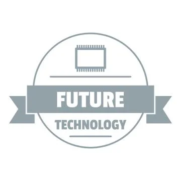 Future technology logo, simple gray style Stock Illustration