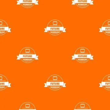 Future technology pattern vector orange Stock Illustration