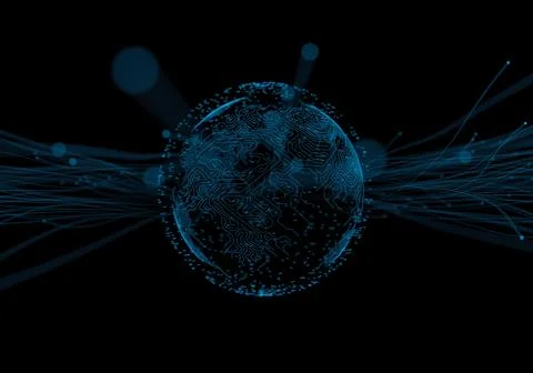 Future technology planet earth big data technology 스톡 일러스트