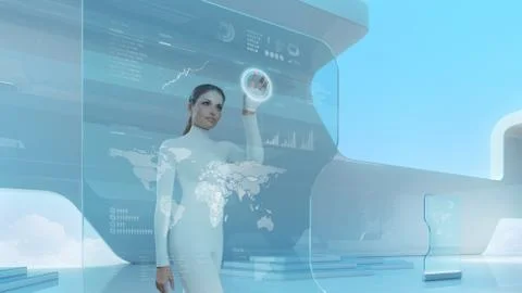 Future technology touchscreen interface. Stock Illustration