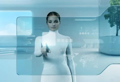 Future technology touchscreen interface. イラスト素材