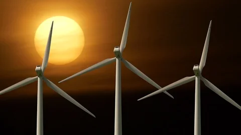Future Technology Wind Wheel at Sunset Background 스톡 동영상 86859453