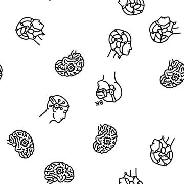 Future techology digita modern vector seamless pattern Stock Illustration