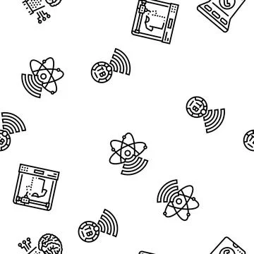 Future techology digita modern vector seamless pattern 스톡 일러스트