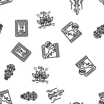 Future techology digita modern vector seamless pattern Stock Illustration