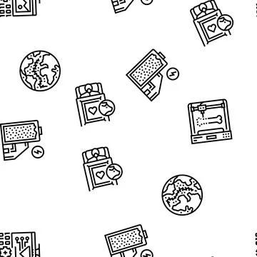 Future techology digita modern vector seamless pattern 스톡 일러스트
