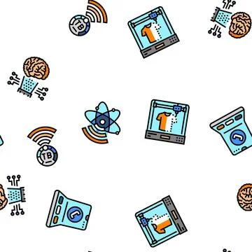 Future techology digita modern vector seamless pattern 스톡 일러스트