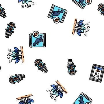 Future techology digita modern vector seamless pattern 스톡 일러스트