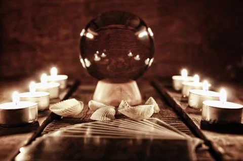 Future teller candle divination Foto stock