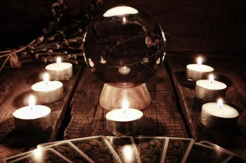 Future teller candle divination 스톡 사진