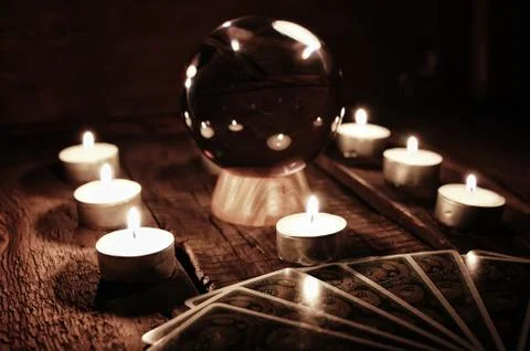 Future teller candle divination Stock Photos