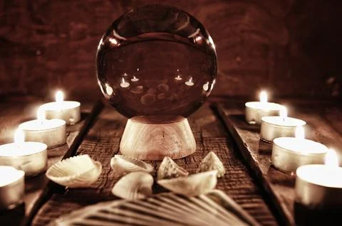 Future teller candle divination 스톡 사진
