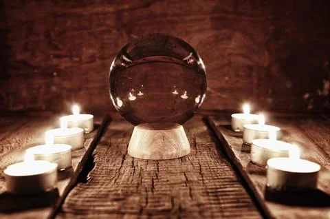 Future teller candle divination 스톡 사진