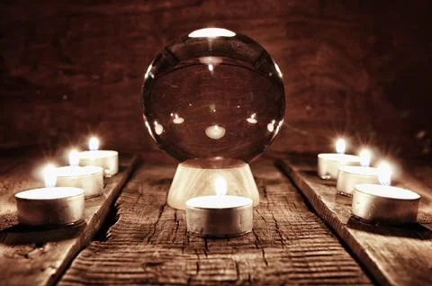 Future teller candle divination 스톡 사진