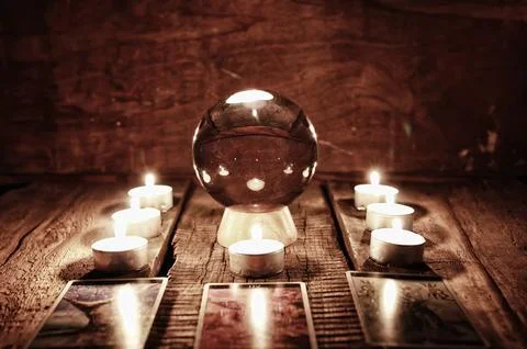 Future teller candle divination 스톡 사진