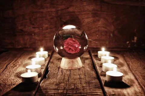 Future teller candle divination 스톡 사진