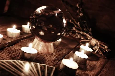 Future teller candle divination Foto stock