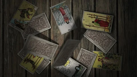 Future Telling By Explaining Meaning Of Card From Tarot Deck In Divination Stock Footage 160885656