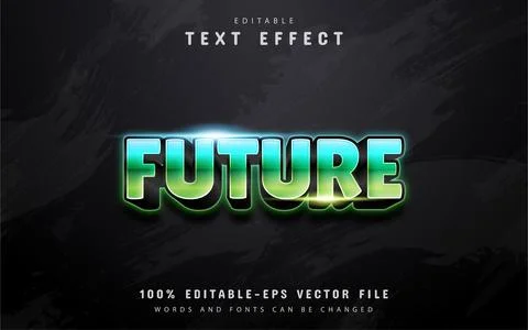 Future text, blue green gradient text effect Stock Illustration