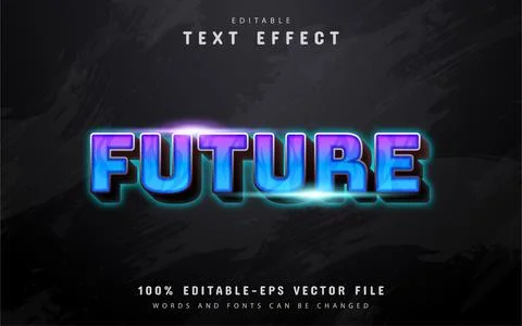 Future text, blue purple gradient text effect Stock Illustration