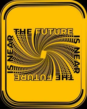 The future text is near style isometric effect bold typography style Stock Illustration