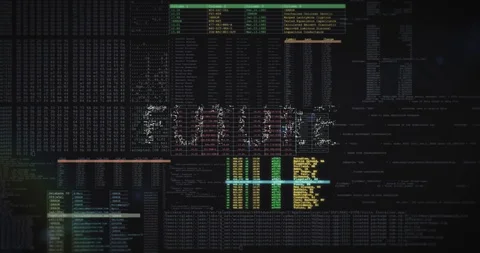 FUTURE text overlay on futuristic code d... | Stock Video | Pond5