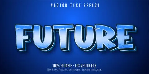 Future text, pop art style editable text effect Stock Illustration