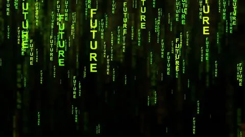 Future text on the screen concept Ilustración de archivo