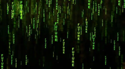 Future text on the screen concept Ilustración de archivo