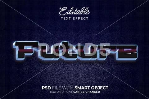 Future text style theme. Editable text effect PSD Template