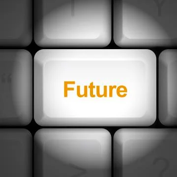 Future time concept with computer keyboard Stock Illustration