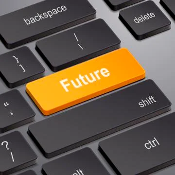 Future time concept with computer keyboard Stock Illustration