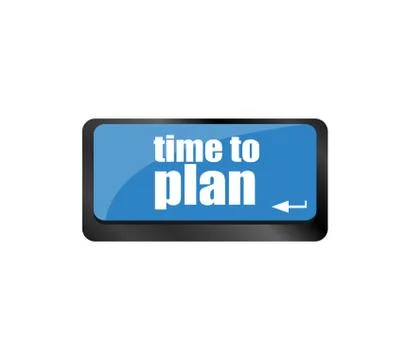 Future time to plan concept with key on computer keyboard 스톡 일러스트