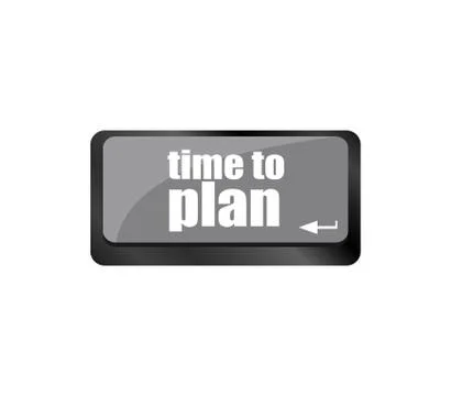 Future time to plan concept with key on computer keyboard Illustrazione stock