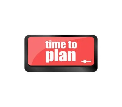 Future time to plan concept with key on computer keyboard 스톡 일러스트