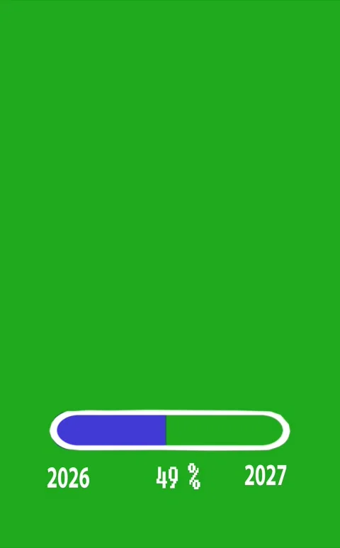 Future Timeline 2026–2027. Green Screen Background Stock Footage 325493742