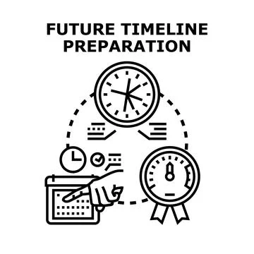 Future timeline preparation planning and time management Stock Illustration