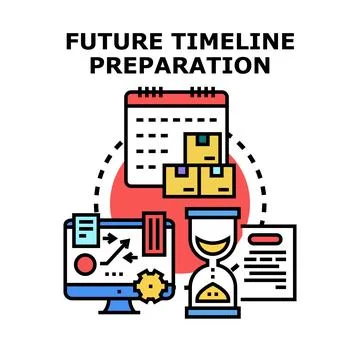 Future timeline preparation planning process Stock Illustration
