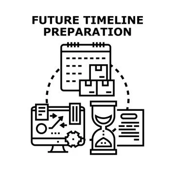 Future timeline preparation planning process Stock Illustration
