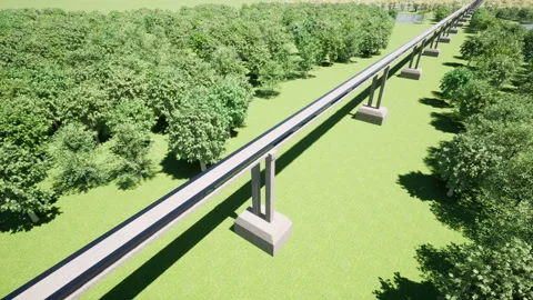 Future train maglev hyperloop transportation technologies Stock Footage 143923641