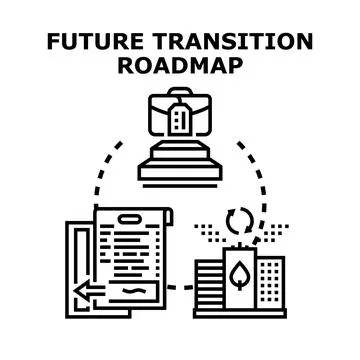 Future transition roadmap for business development success Stock Illustration