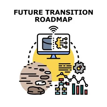 Future transition roadmap planning business development strategy Stock Illustration