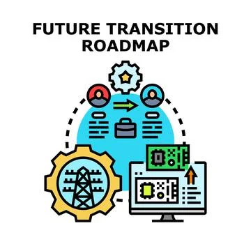 Future transition roadmap planning business development strategy Stock Illustration