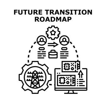 Future transition roadmap planning business development strategy Stock Illustration