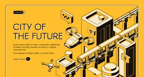 Future transport technologies web banner Stock Illustration